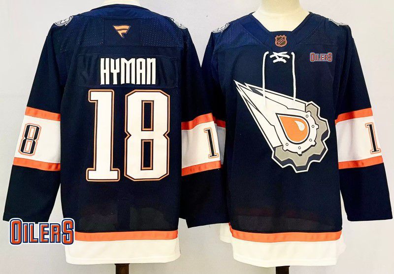 Men Edmonton Oilers #18 Hyman Drak Blue Fanatics 2025 NHL Jersey style 2